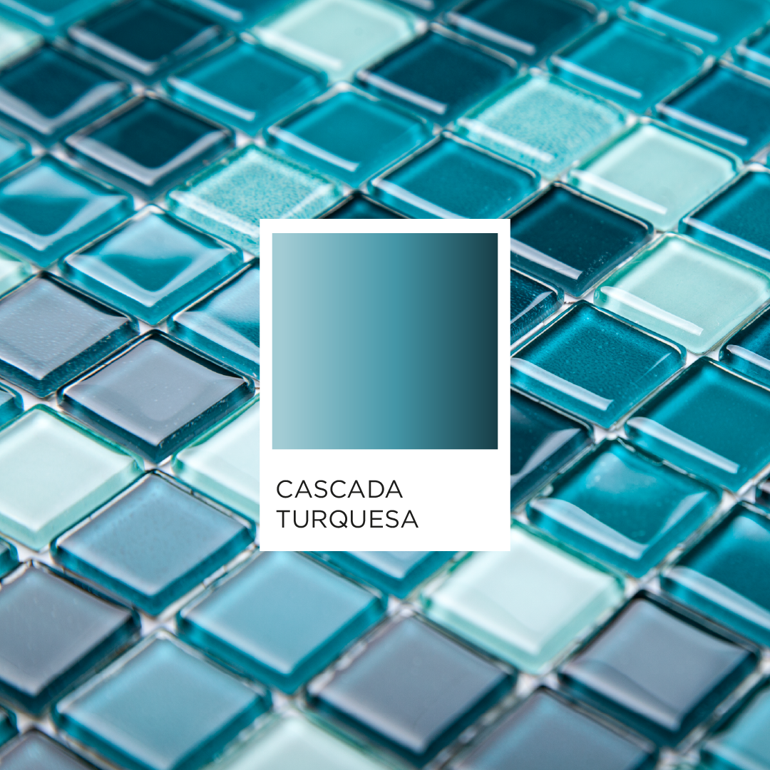 Producto PENTAGLÁS CASCADA TURQUESA vidrio para piletas