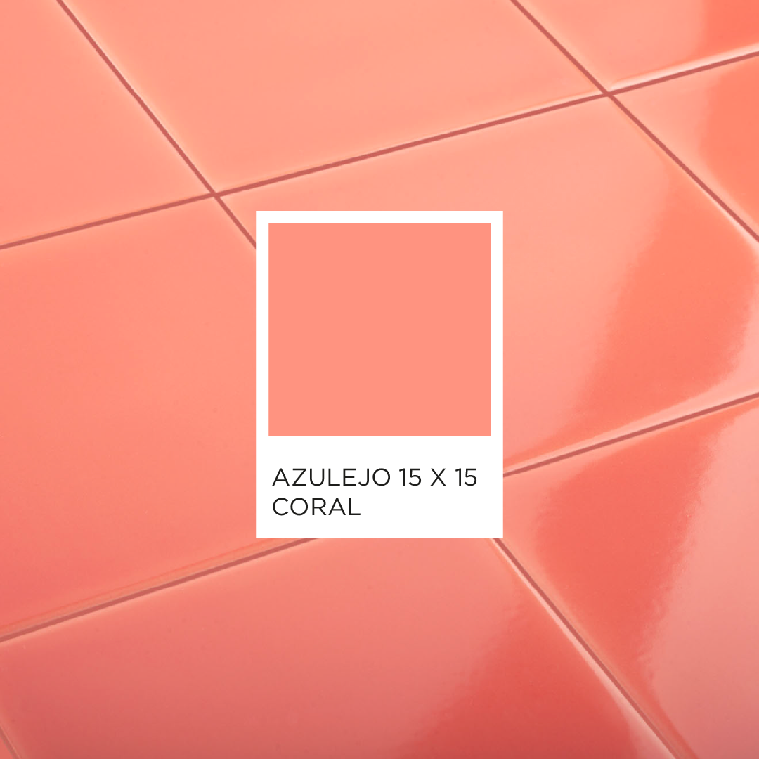 Azulejo coral 15 cm x 15 cm
