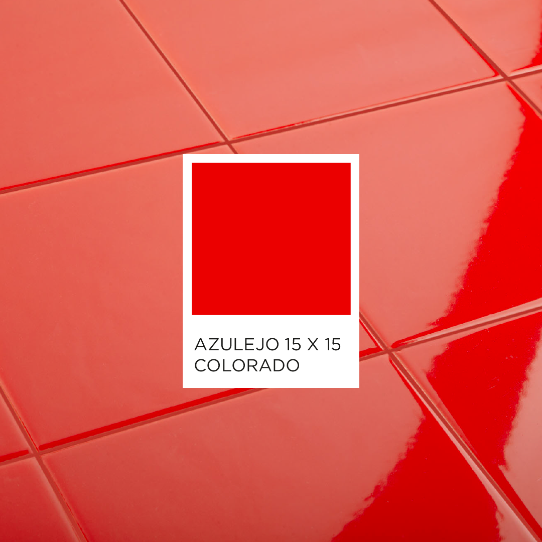 Azulejo colorado 15 cm x 15 cm