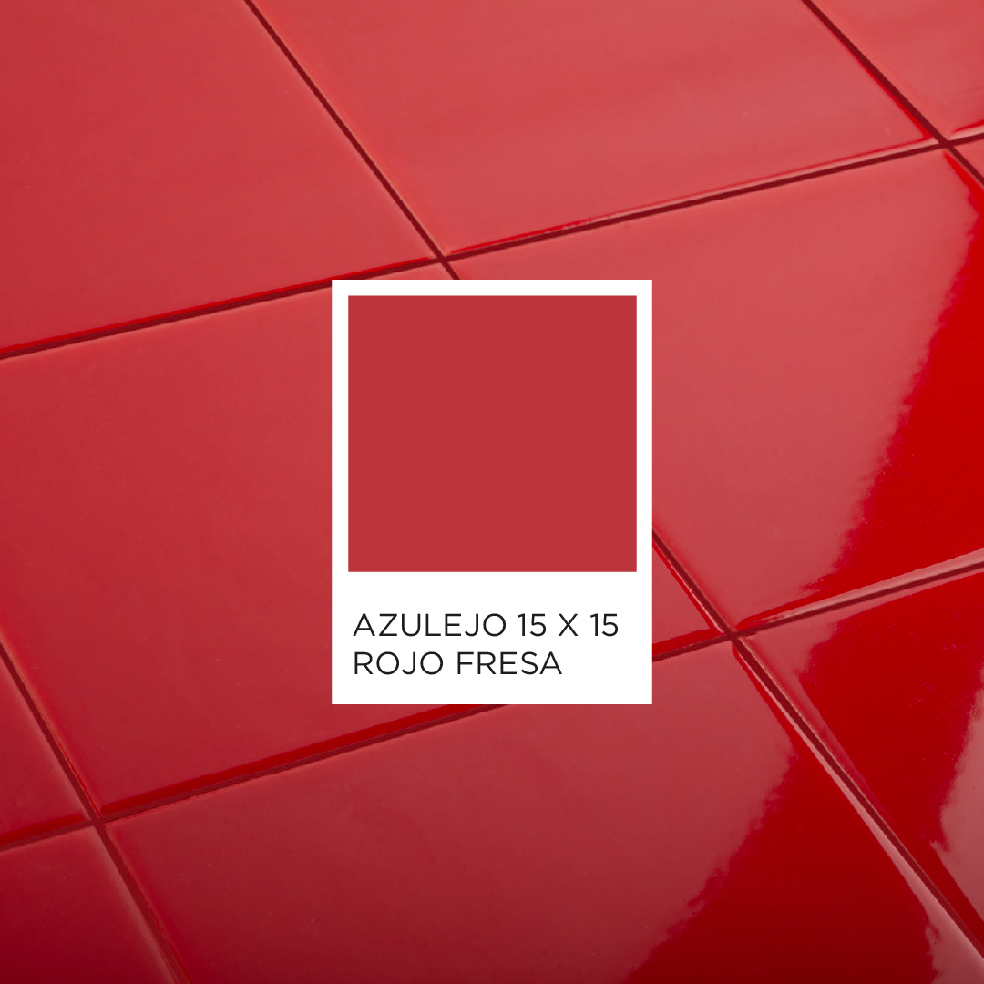 Azulejo rojo fresa 15 cm x 15 cm