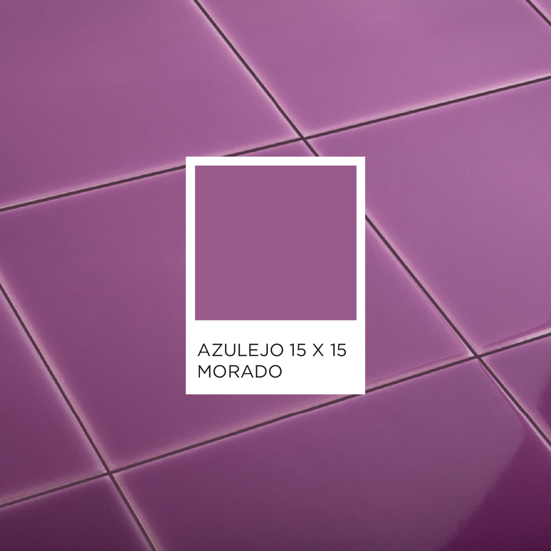 Azulejo morado 15 cm x 15 cm