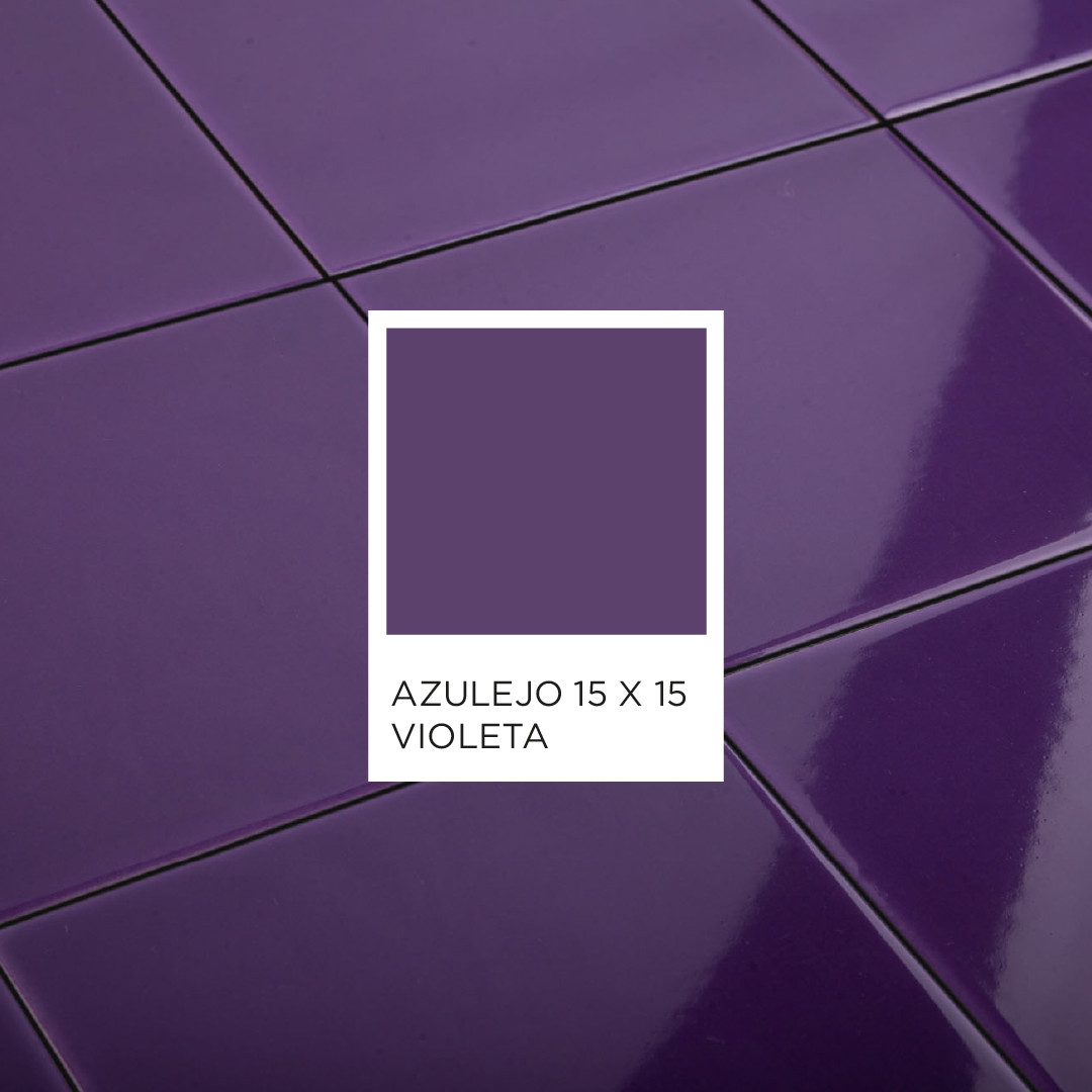 Azulejo violeta 15 cm x 15 cm