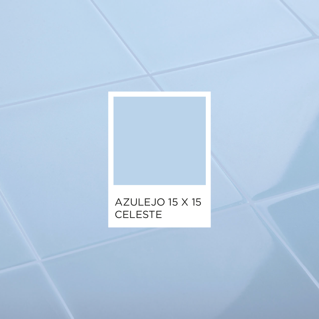 Azulejo celeste 15 cm x 15 cm