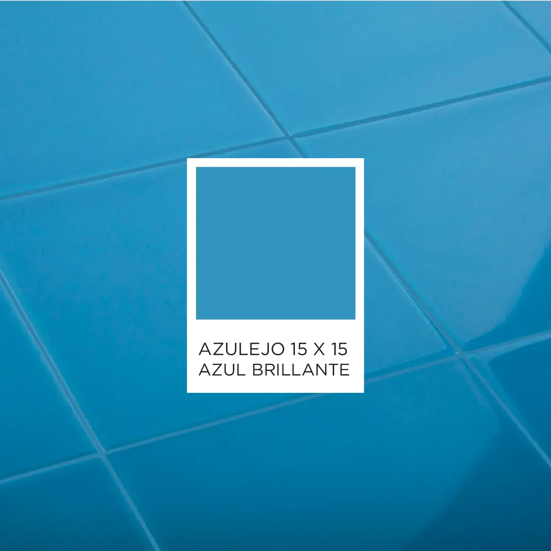 Azulejo azul brillante 15 cm x 15 cm