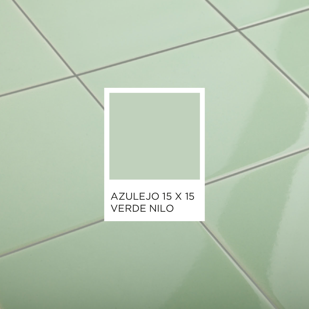 Azulejo verde nilo 15 cm x 15 cm