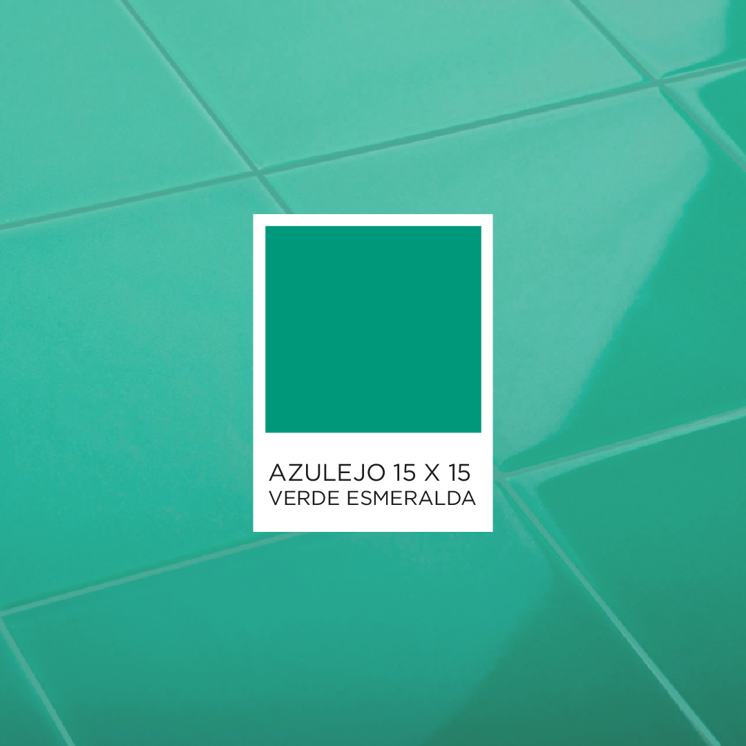 Azulejo verde esmeralda 15 cm x 15 cm