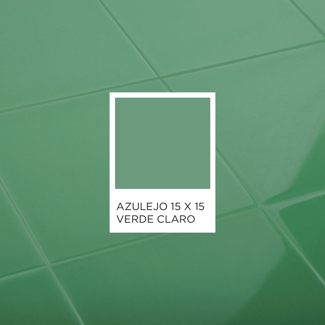 Azulejo verde claro 15 cm x 15 cm