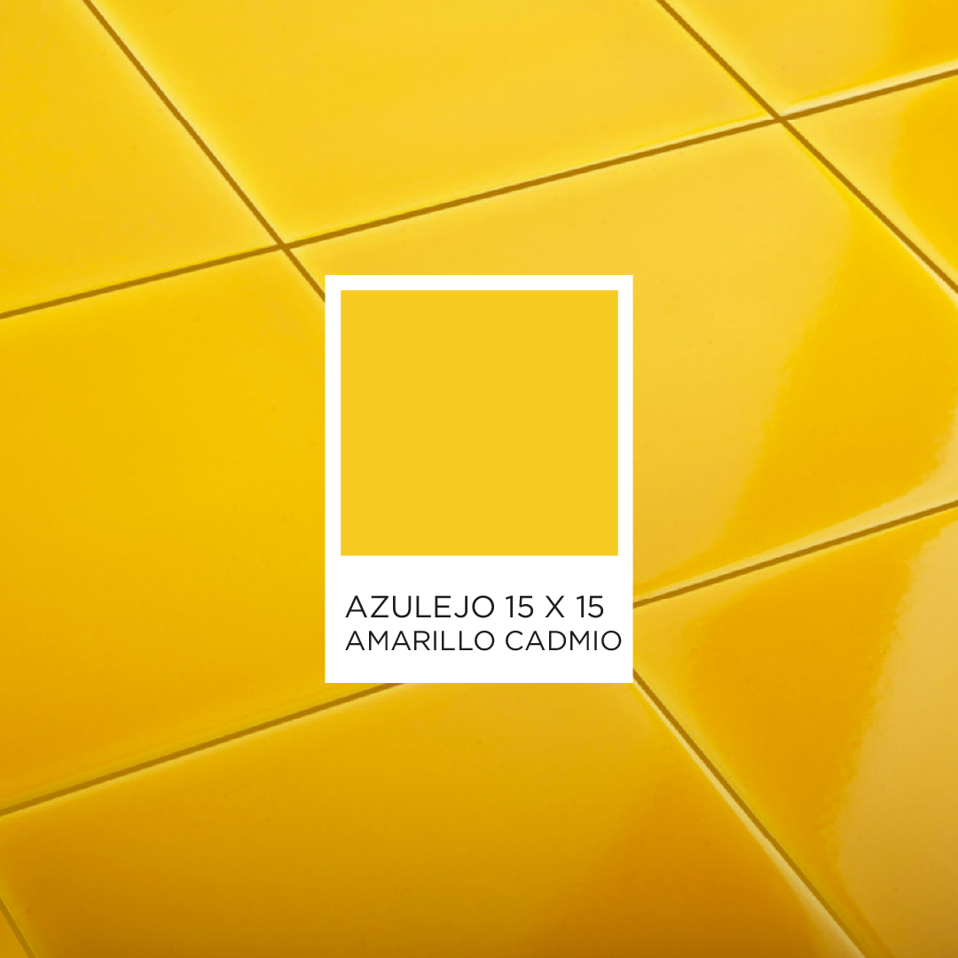 Azulejo amarillo cadmio 15 cm x 15 cm