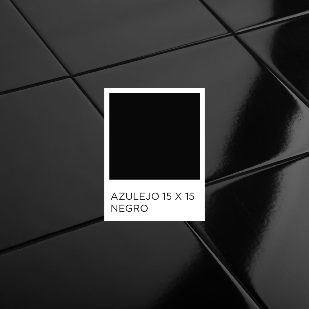 Azulejo negro 15 cm x 15 cm